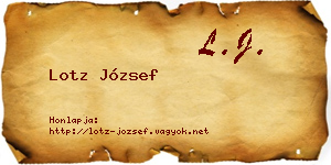 Lotz József névjegykártya